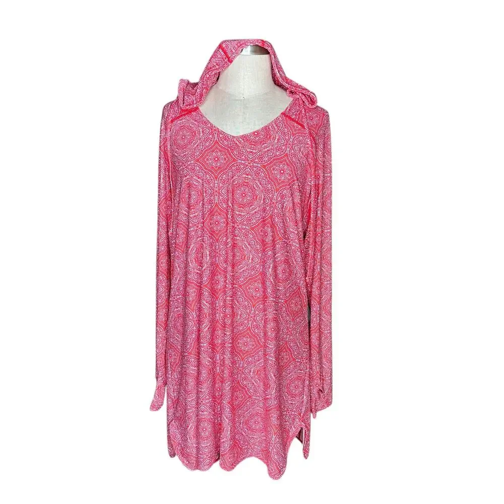 COOLIBAR Seacoast Swim Coverup Dress Sabrina Swim Scarf‎ Hat Women's Size XL UPF - Picture 2 of 9